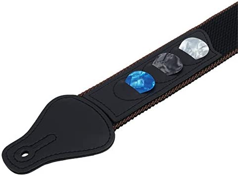 tifanso Guitar Strap, Soft Cotton Guitar Straps With 3 Pick Holders, Strap Button Headstock Adaptor, 1 Pair Strap Locks and 3 Guitar Picks Set For electric/Acoustic Guitar